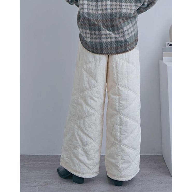 中綿キルトワイドパンツ レディース ロングパンツ | PlusNao | 詳細画像5 