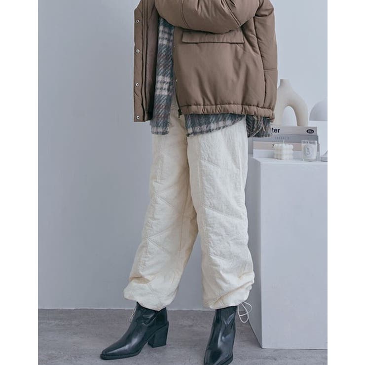 中綿キルトワイドパンツ レディース ロングパンツ | PlusNao | 詳細画像7 