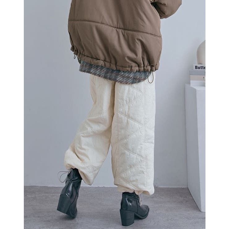 中綿キルトワイドパンツ レディース ロングパンツ | PlusNao | 詳細画像8 