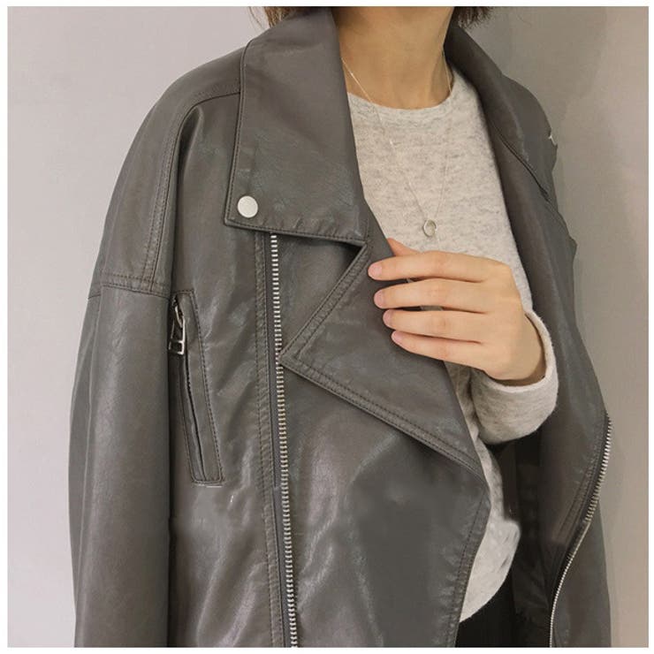 ライダースジャケット レザー調ジャケット 革ジャン[品番：FQ000099600