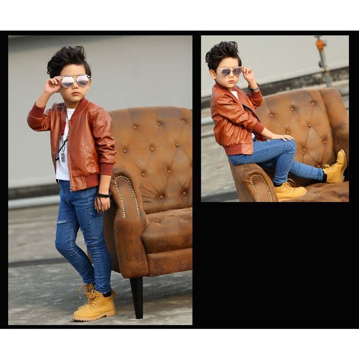 ライダースジャケット ノーカラージャケット レザー調 | PlusNao | 詳細画像6 