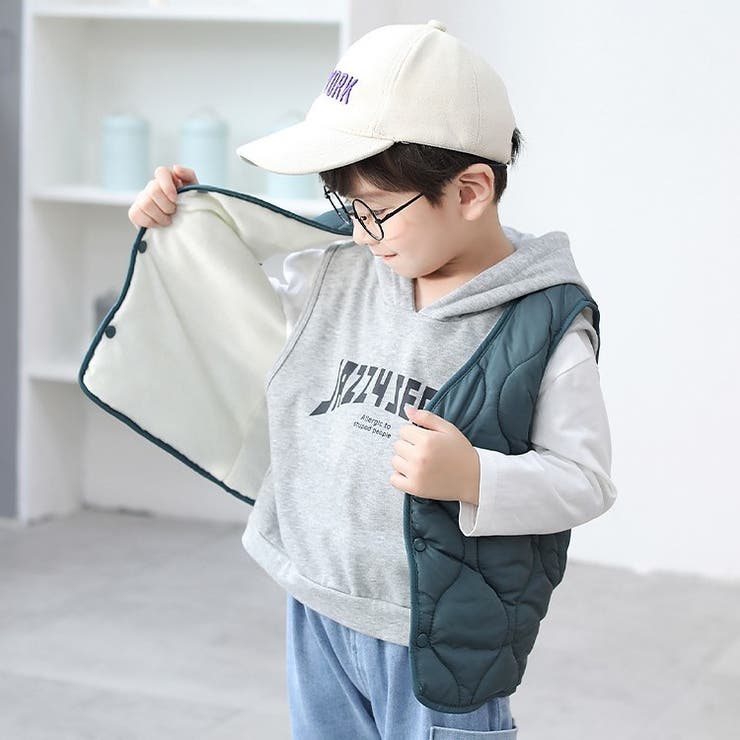 キルティングベスト キッズ 子供服[品番：FQ000162159]｜PlusNao
