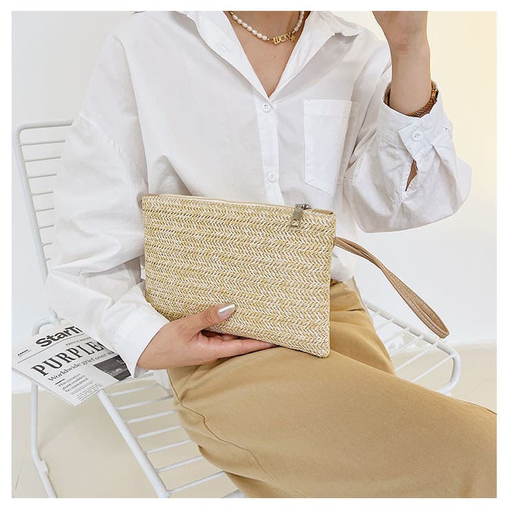 クラッチバッグ ストローバッグ レディース | PlusNao | 詳細画像4 