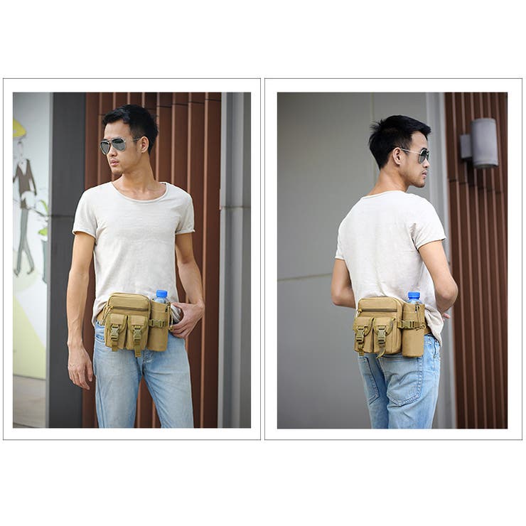 ウエストバッグ ウエストポーチ ボトルホルダー付き | PlusNao | 詳細画像3 