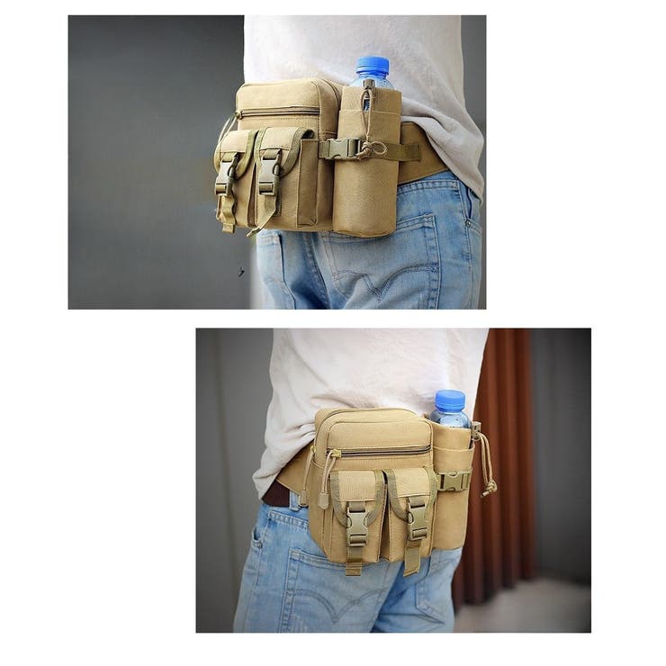 ウエストバッグ ウエストポーチ ボトルホルダー付き | PlusNao | 詳細画像4 