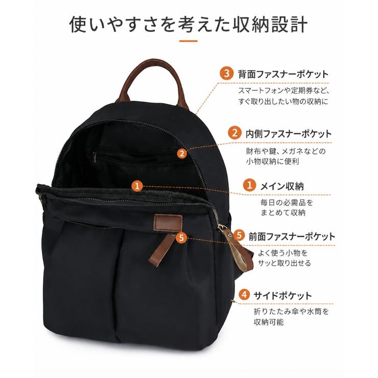 コンパクトリュック レディース 軽量 | PlusNao | 詳細画像14 