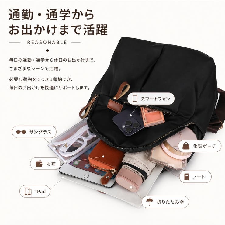 コンパクトリュック レディース 軽量 | PlusNao | 詳細画像7 