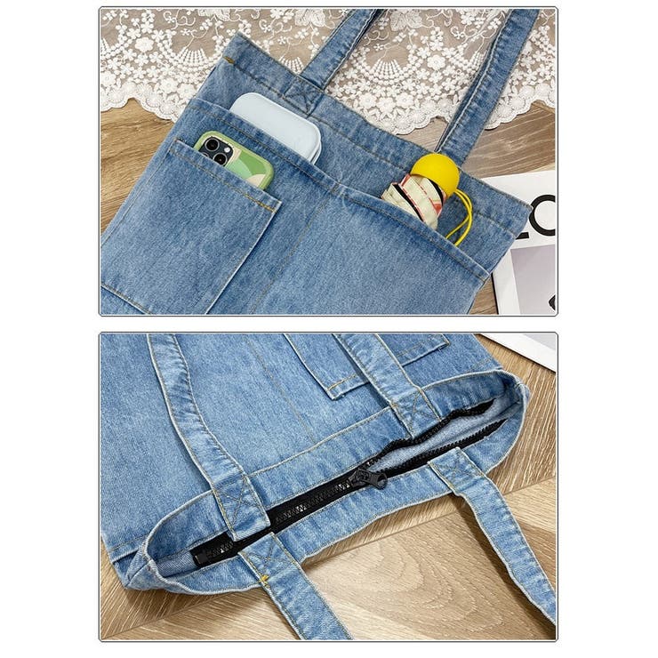 トートバッグ デニムバッグ ショルダーバッグ | PlusNao | 詳細画像16 