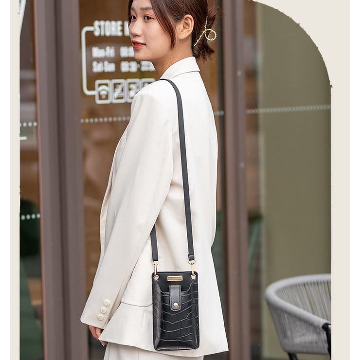 ノベルティ スマホショルダーバッグ 白黒ポーチ付き 非売品 ノベルティ スマホショルダーバッグ 白黒ポーチ付き 非売品