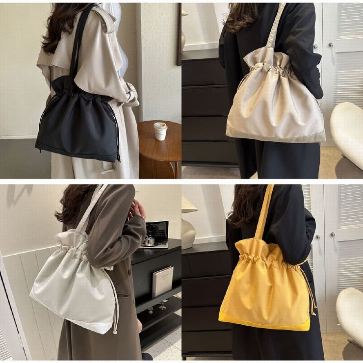 巾着トートバッグ 巾着袋 レディース[品番：FQ000225610]｜PlusNao