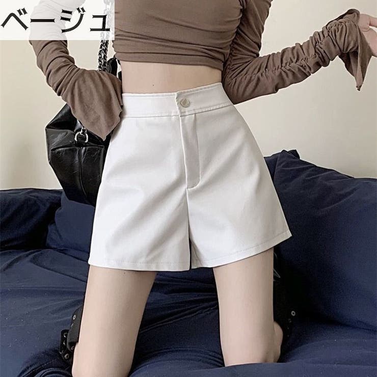 ショートパンツ キュロットパンツ レザー調 | PlusNao | 詳細画像12 