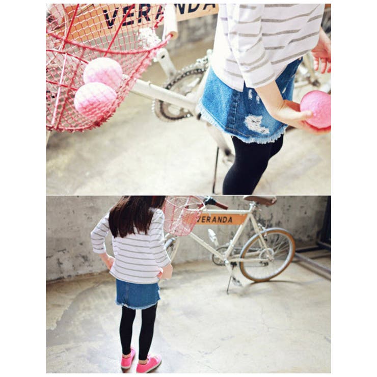 デニムスカート付レギンスパンツ ミニスカート付レギンスパンツ 子供服