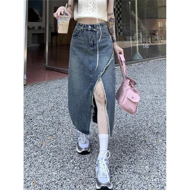 ロングスカート デニムスカート ボトムス | PlusNao | 詳細画像4 