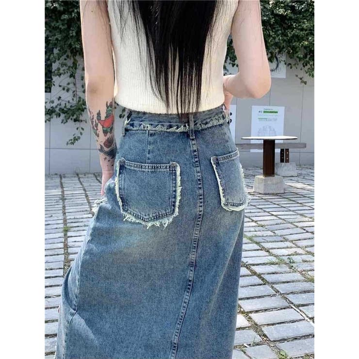 ロングスカート デニムスカート ボトムス | PlusNao | 詳細画像7 