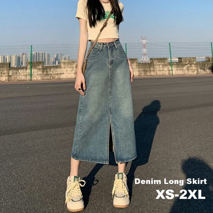 ロングスカート デニム ミモレ丈 | PlusNao | 詳細画像1 