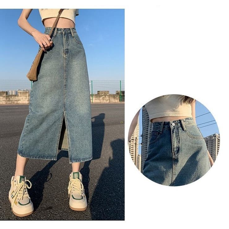 ロングスカート デニム ミモレ丈 | PlusNao | 詳細画像8 