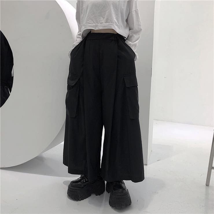 ワイドパンツ ガウチョパンツ ボトムス | PlusNao | 詳細画像4 
