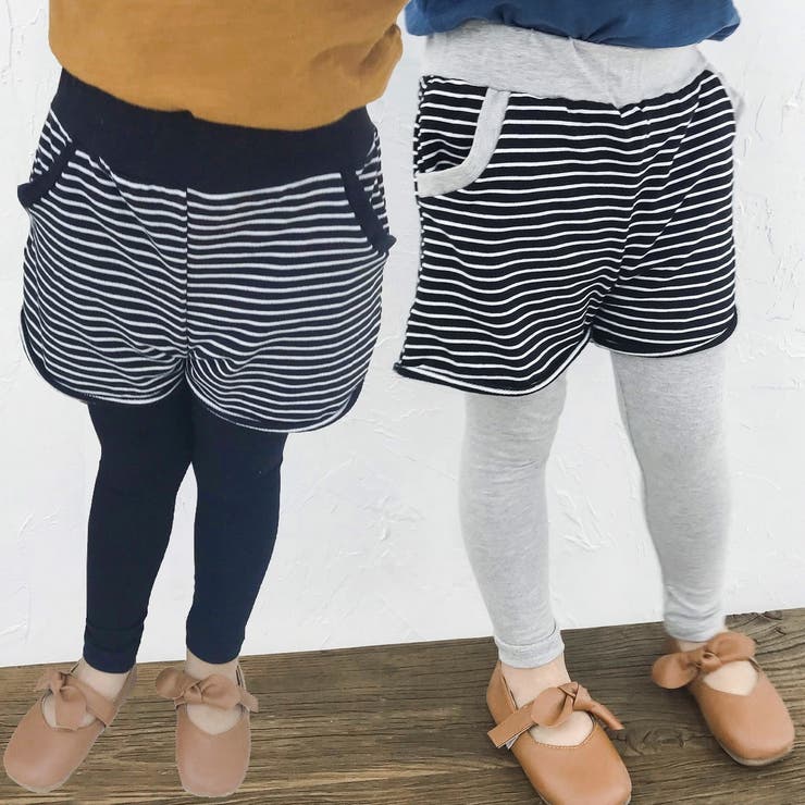 レギンス付きショートパンツ ショートパンツ付きレギンス 一体型[品番