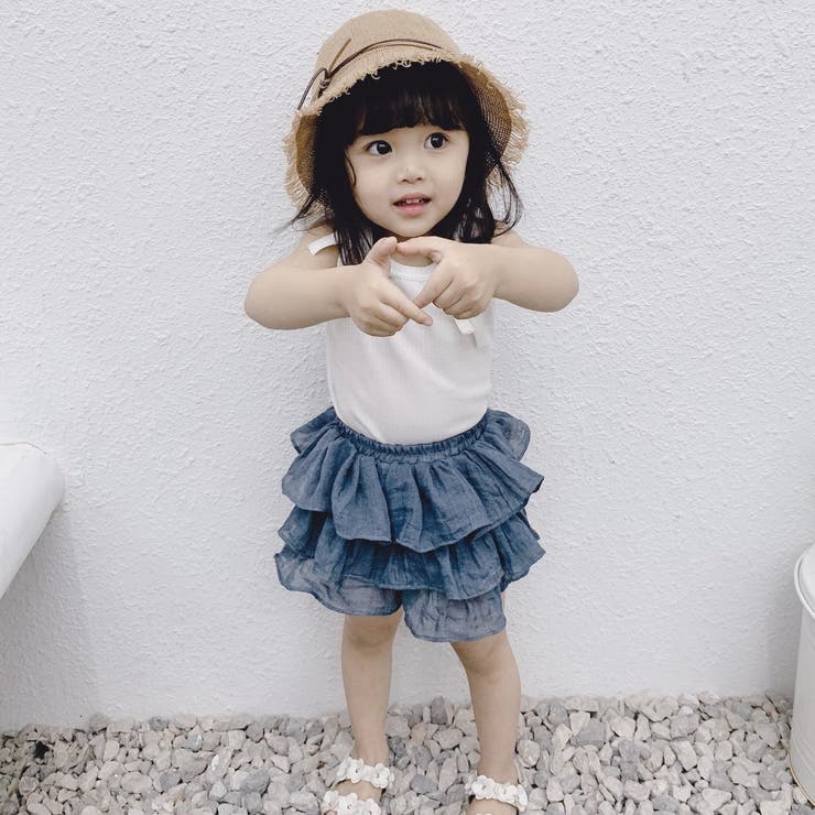キュロットパンツ キュロットスカート 3段フリル[品番