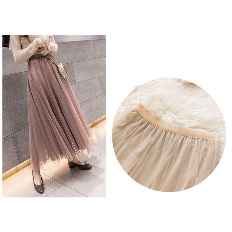 シフォンスカート ロングスカート フレアスカート | PlusNao | 詳細画像10 