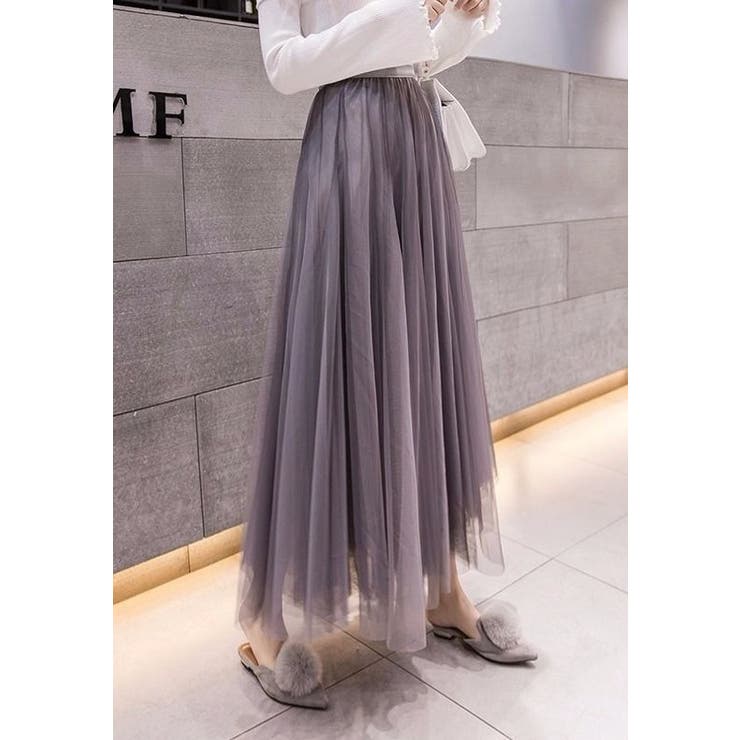 シフォンスカート ロングスカート フレアスカート | PlusNao | 詳細画像2 