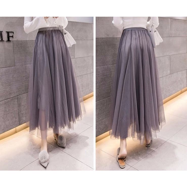 シフォンスカート ロングスカート フレアスカート | PlusNao | 詳細画像3 