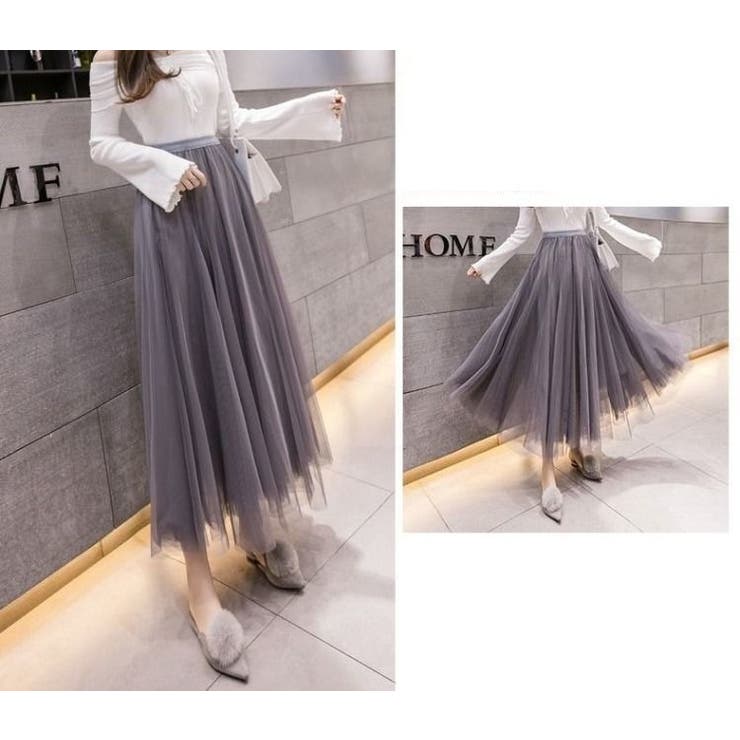 シフォンスカート ロングスカート フレアスカート | PlusNao | 詳細画像4 