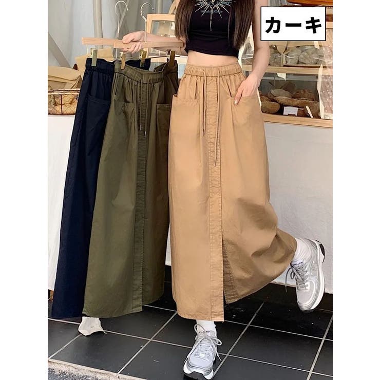 ロングスカート ダブルポケット ボトムス | PlusNao | 詳細画像2 