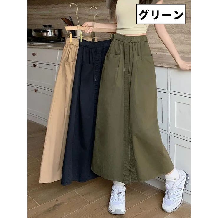 ロングスカート ダブルポケット ボトムス | PlusNao | 詳細画像4 