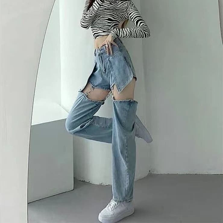 デニムパンツ 変形ジーンズ ジーパン | PlusNao | 詳細画像3 