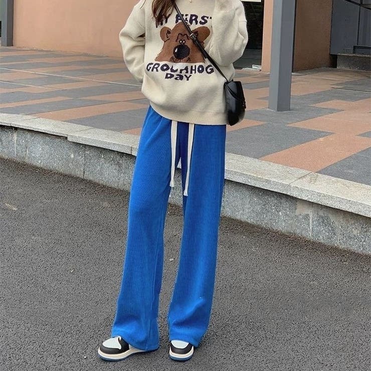 リブパンツ ロングパンツ 長ズボン | PlusNao | 詳細画像5 