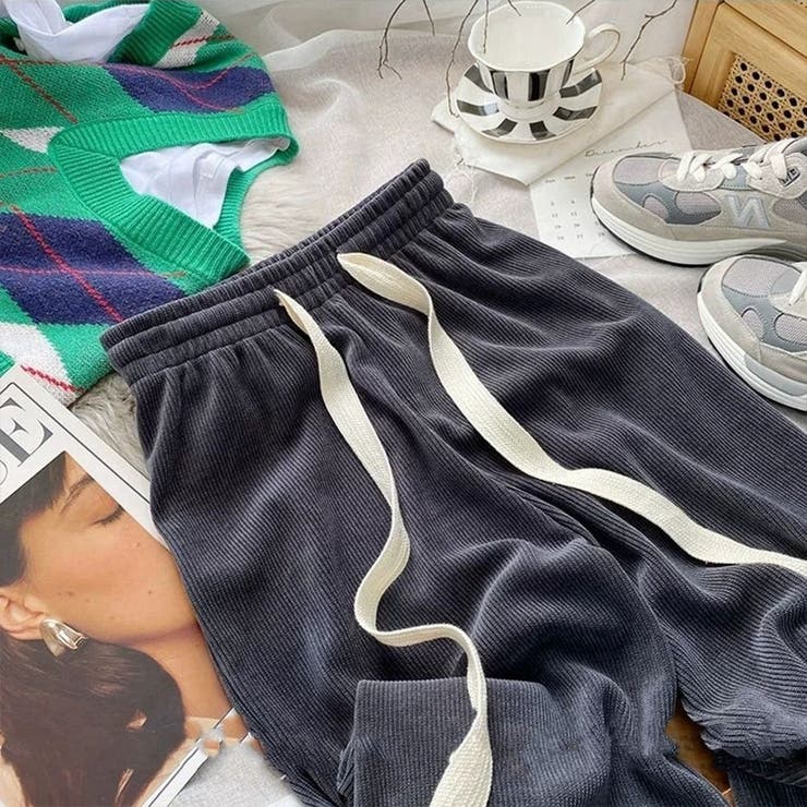 リブパンツ ロングパンツ 長ズボン | PlusNao | 詳細画像7 