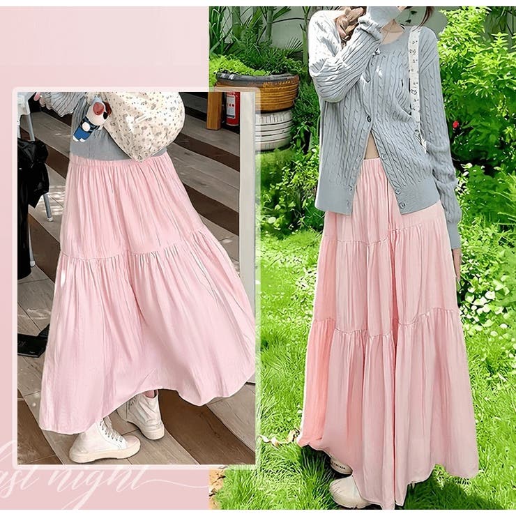 ロングスカート フレアスカート マキシ丈 | PlusNao | 詳細画像4 