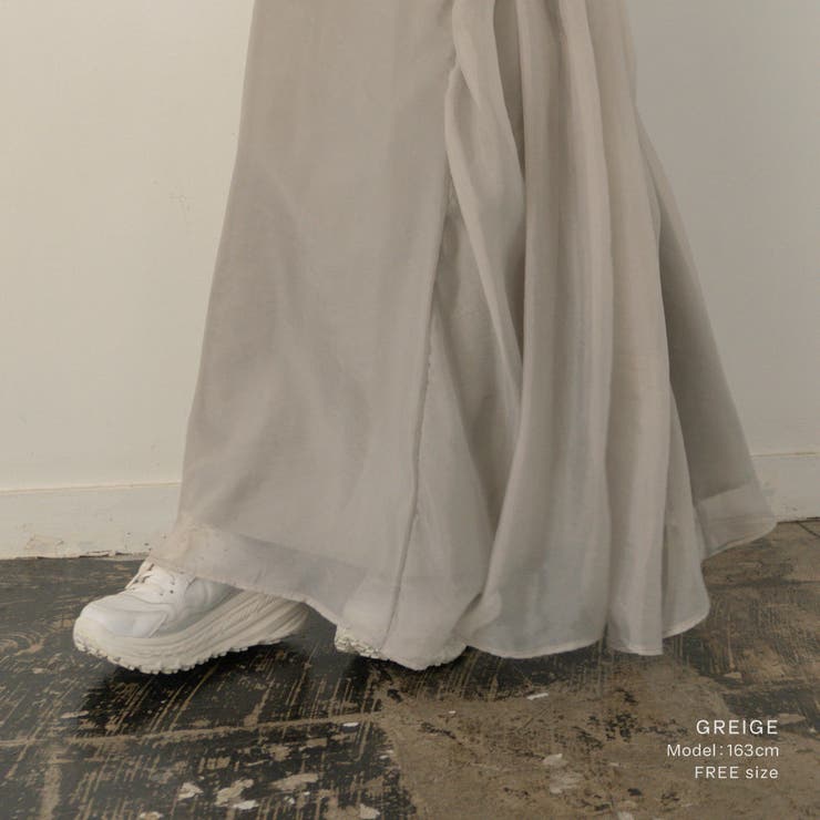 オーガンジーギャザーフレアスカート フレアスカート シアー | PlusNao | 詳細画像11 