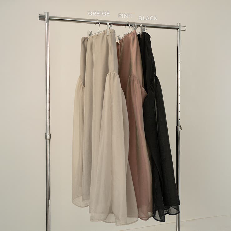 オーガンジーギャザーフレアスカート フレアスカート シアー | PlusNao | 詳細画像15 