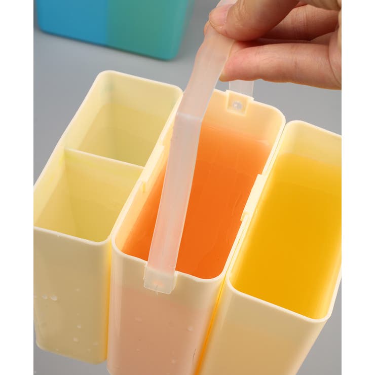 イエロー プラスチック 受け皿・バケット（シンプルな四角い収納 