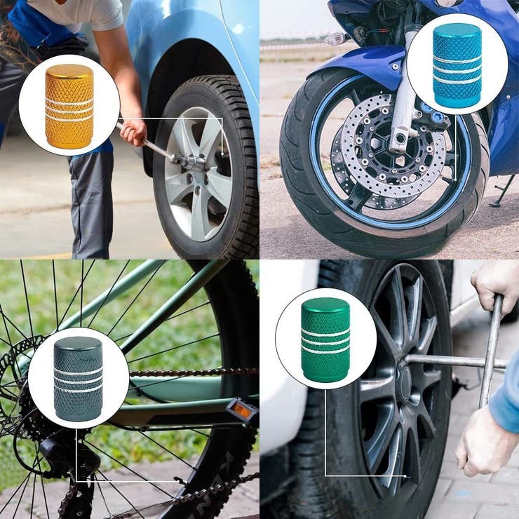 タイヤバルブキャップ 5個セット エアバルブカバー | PlusNao | 詳細画像2 