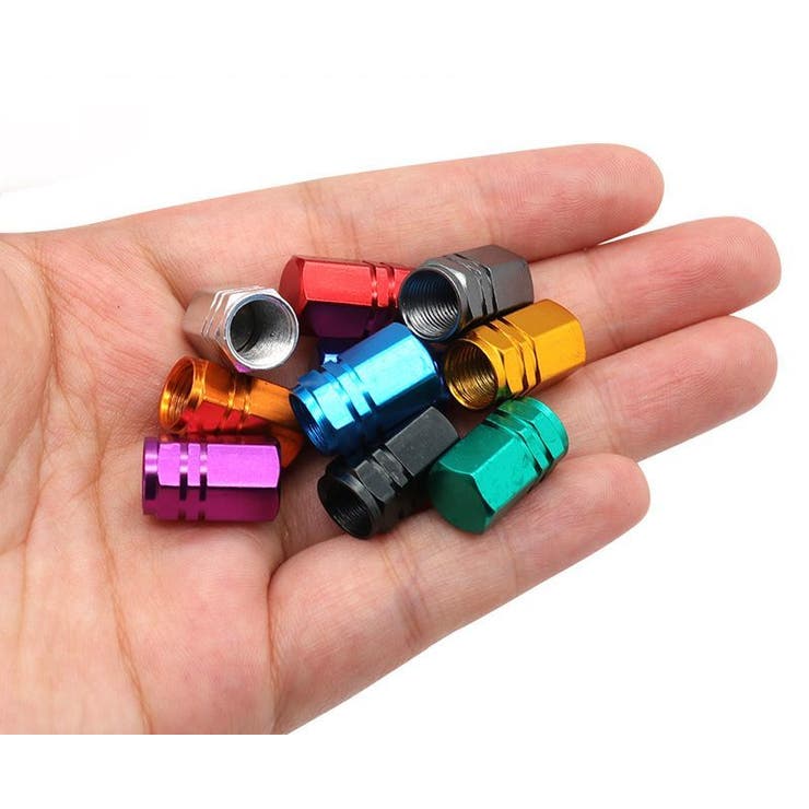 Thunder Bolt /ブラック チタンエアバルブキャップ 4個セット サンダー