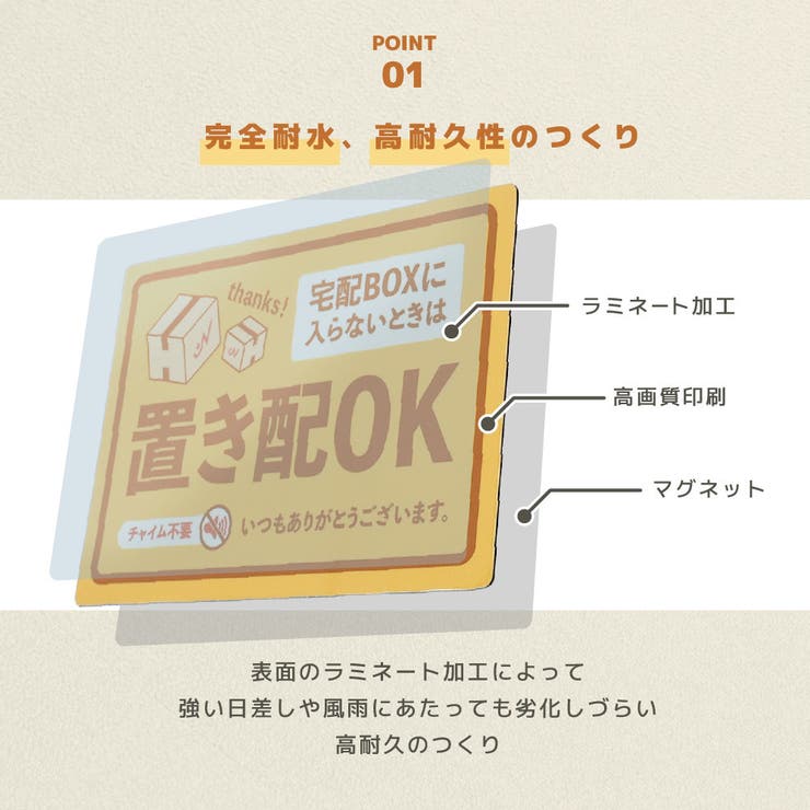 置き配OK 宅配BOX マグネットステッカー | PlusNao | 詳細画像3 