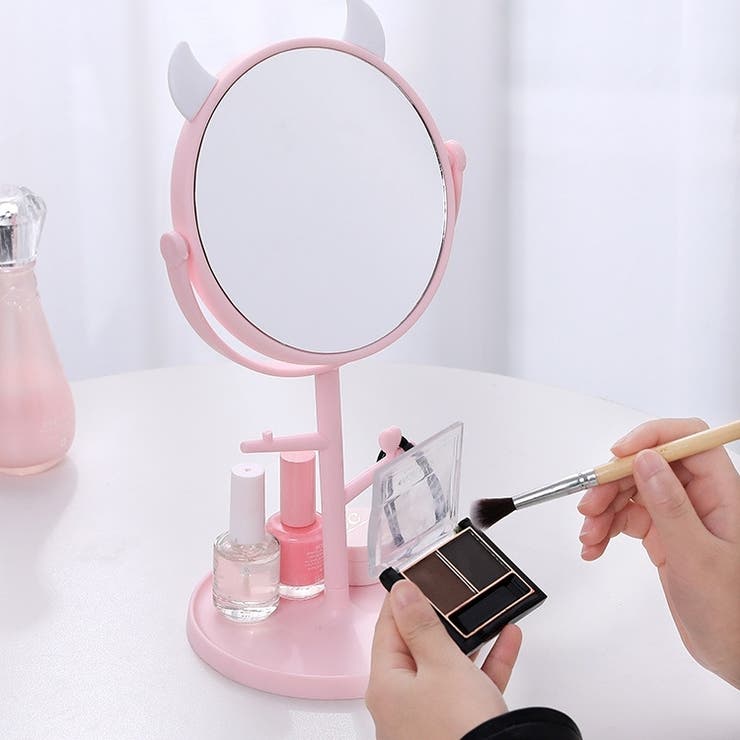 卓上ミラー 収納トレイ付き フック付き | PlusNao | 詳細画像10 