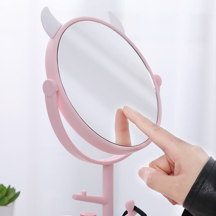 卓上ミラー 収納トレイ付き フック付き | PlusNao | 詳細画像11 