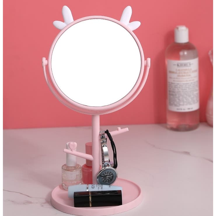 卓上ミラー 収納トレイ付き フック付き | PlusNao | 詳細画像3 