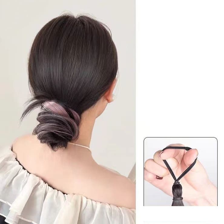 お団子ウィッグ メッシュ ヘアゴム | PlusNao | 詳細画像6 