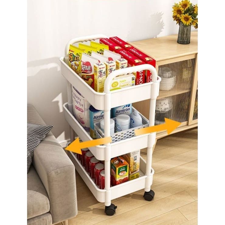 キッチンワゴン キャスター付き フック付き | PlusNao | 詳細画像4 