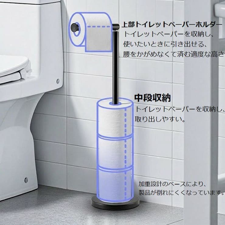 トイレットペーパーホルダー トイレットペーパースタンド 置き型 | PlusNao | 詳細画像9 