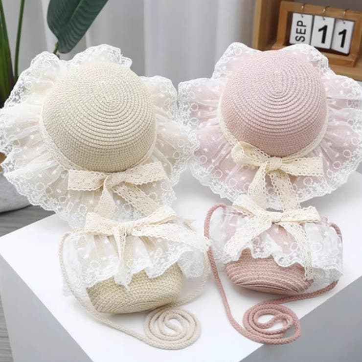 キッズフリルストローハット【お揃いバッグあり】 麦わら帽子 子ども用 | PlusNao | 詳細画像8 