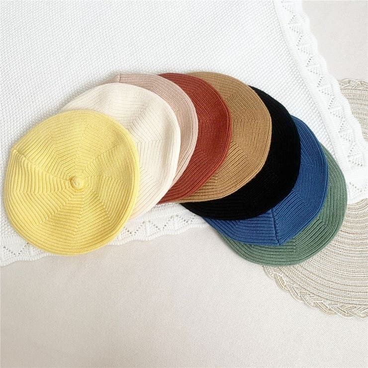 ベレー帽 ニットベレー帽 ニット帽[品番：FQ000195492]｜PlusNao