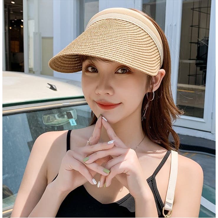 サンバイザー レディース 麦わら | PlusNao | 詳細画像2 