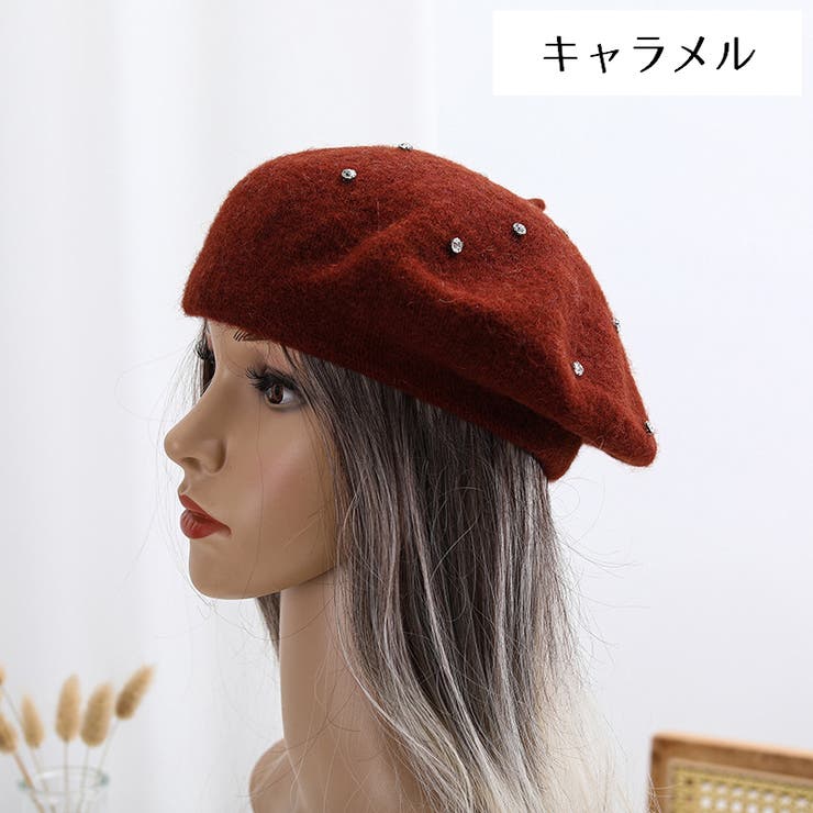 CARAMEL ネイビー ポンポン付きベレー帽 CARAMEL ネイビー ポンポン付きベレー帽 CARAMEL ネイビー ポンポン
