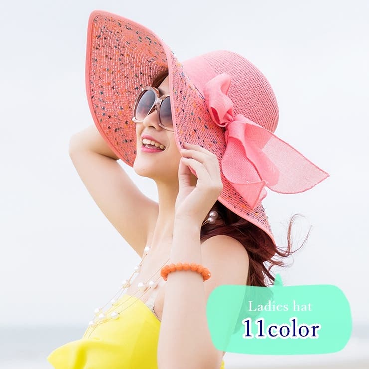 女優帽 麦わら帽子 ストローハット | PlusNao | 詳細画像1 